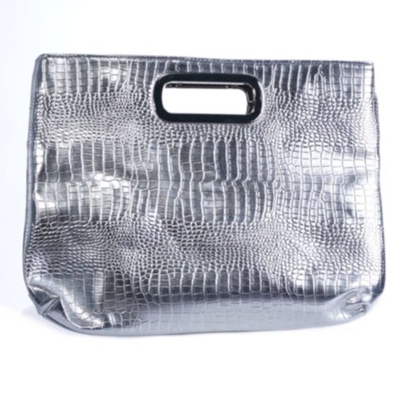 NWT Depeche Mode Silver Alligator Print Clutch bag - Picture 1 of 4